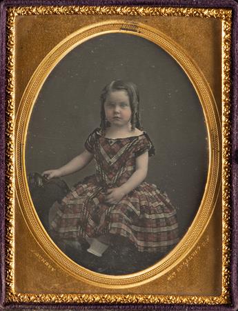 JEREMIAH GURNEY (1812-1895) Three quarter-plate daguerreotypes, including two of siblings wearing plaid and third apparently depicting